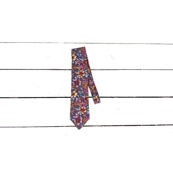 Christian Dior Monsieur Other - Vintage Christian Dior Monsieur red blue floral suit neck tie